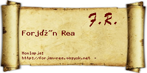 Forján Rea névjegykártya